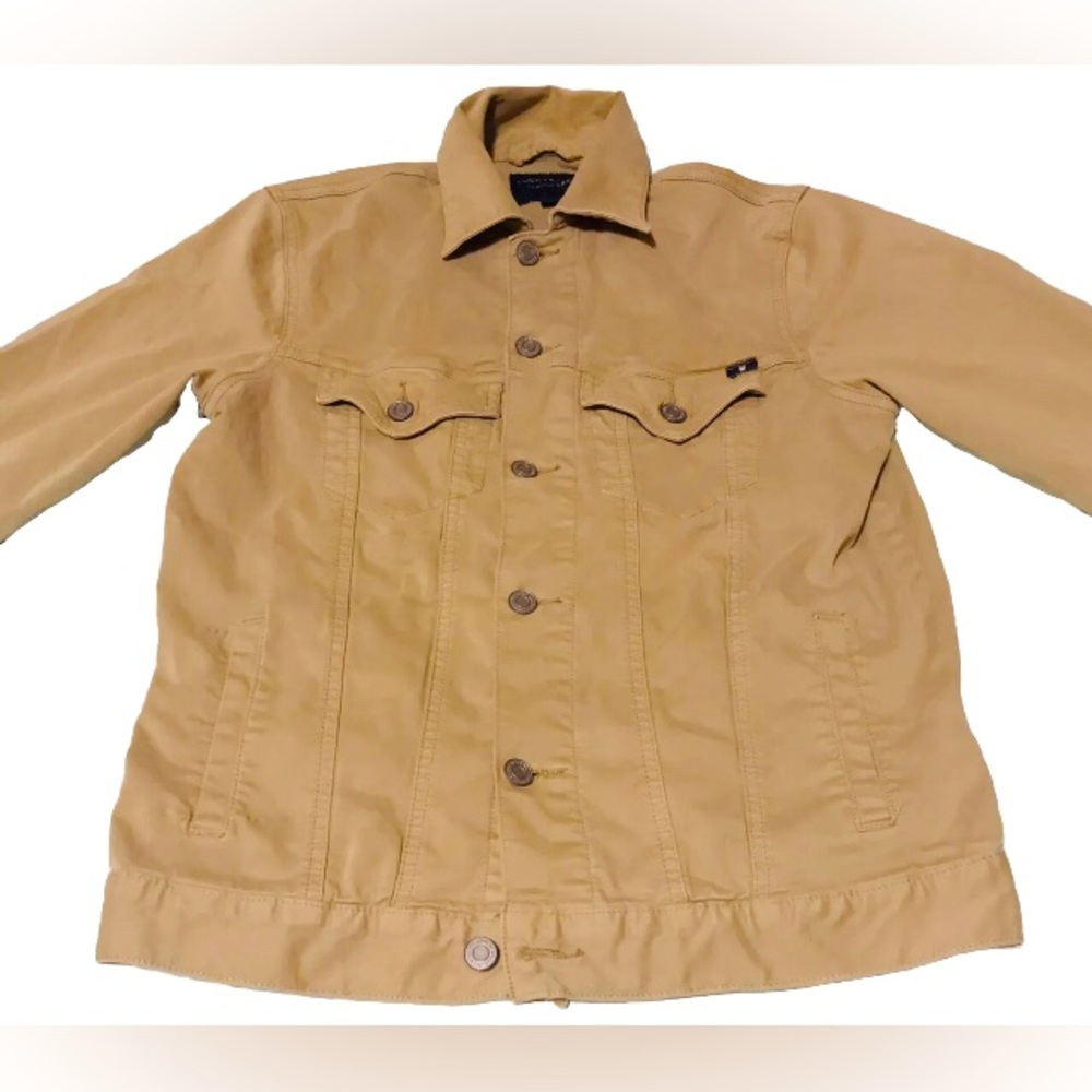 Lucky Brand Tan Khaki Buttoned Collared Adult Small L/S Lakewood Denim Jacket